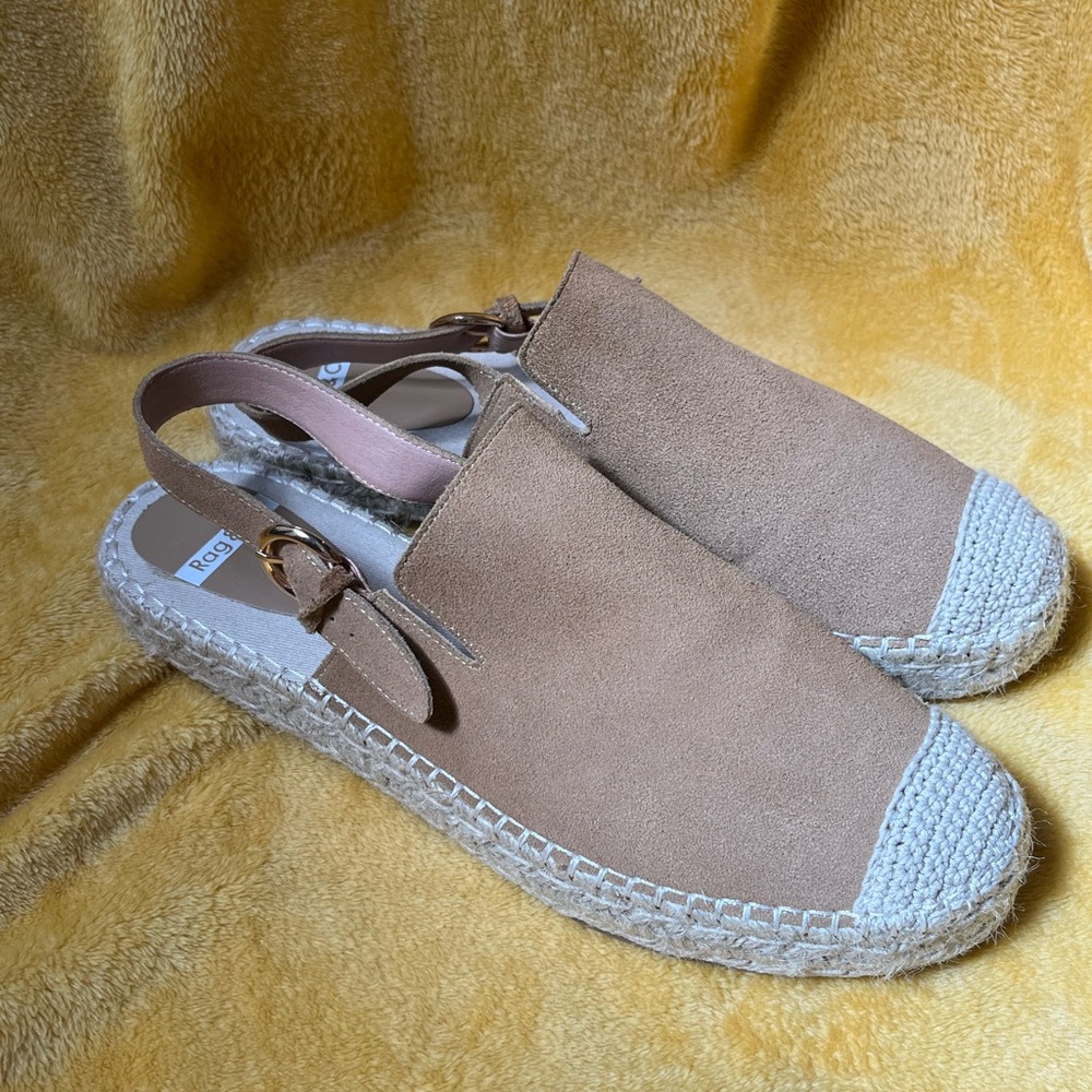 Suede slingback strap espadrilles-so cute for fall weather-worn less than 5x